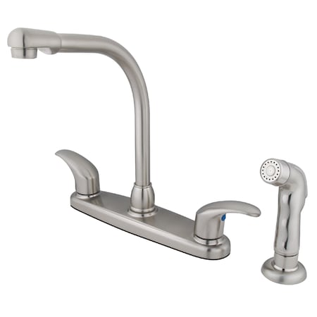 Kingston Brass 8" Centerset Kitchen Faucet, Brushed Nickel KB718LLSP